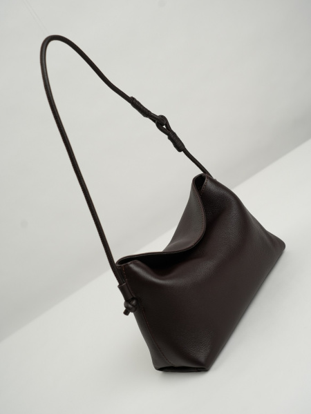 455-67 8836 Сумка хобо женская натуральная кожа Ludor темно-коричневый