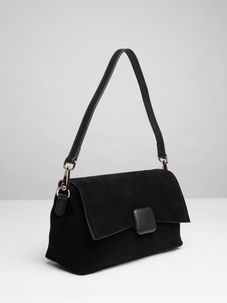 фото 453-33 6016-2 Сумка кросс-боди женская натуральная замша Ludor черный