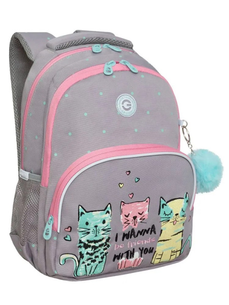 фото 429-12 RG-460-1 Рюкзак для девочки Grizzly серый