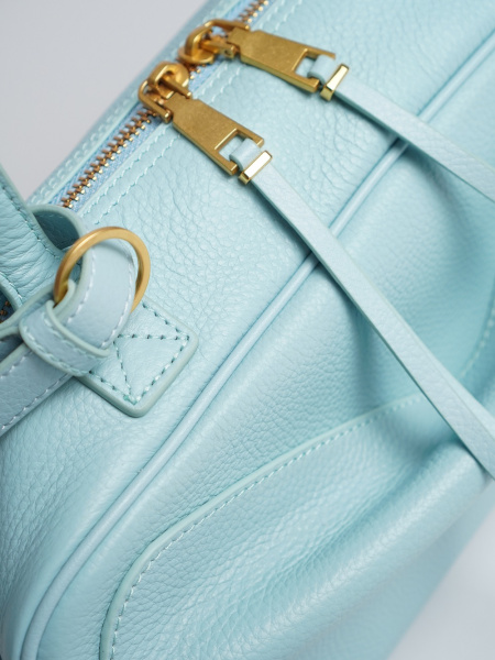 447-66 98111 Сумка тоут женская натуральная кожа Ludor голубой