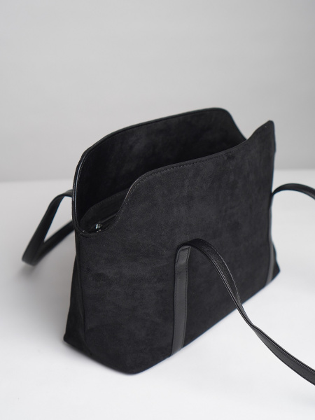 451-39 550238 Сумка доум женская эко замша Ludor черный