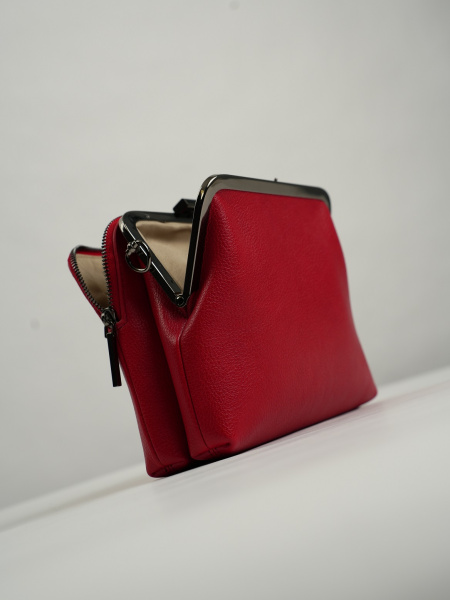 455-49 550227 Сумка фрейм женская экокожа Ludor красный