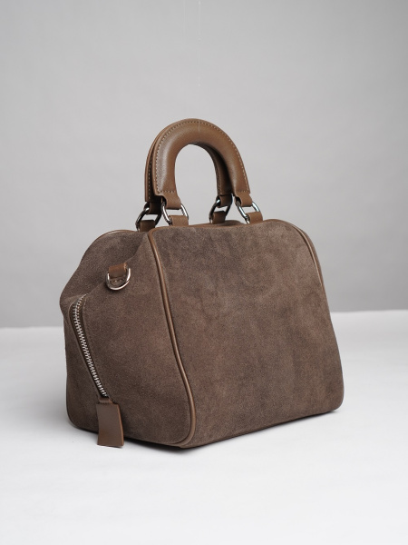 фото 452-64 990232 Сумка Куб женская замша Ludor серо-бежевый