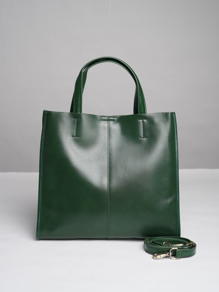 452-38 219 Сумка тоут женская натуральная кожа Ludor зеленый