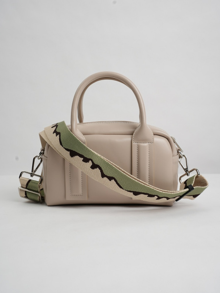 фото 456-38 ремень текст Ремень для сумки Ludor зеленый-бежевый