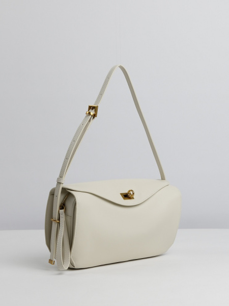 фото 456-86 6202золото Сумка кросс-боди женская натуральная кожа Ludor светло-бежевый