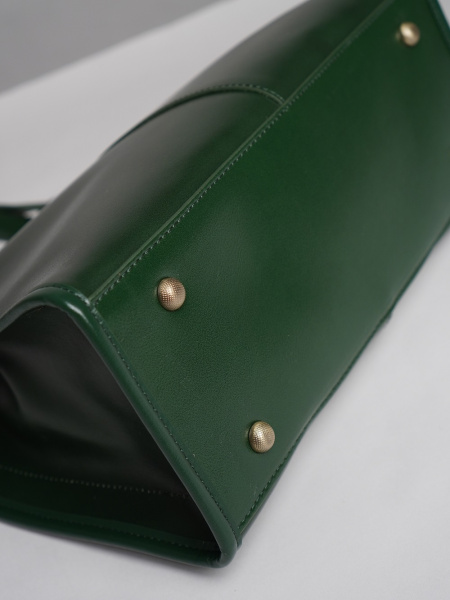 452-38 219 Сумка тоут женская натуральная кожа Ludor зеленый