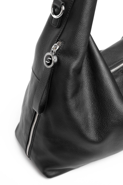 443-93 9146 Сумка хобо женская натуральная кожа Safenta черный 443-93 9146 Сумка хобо женская натуральная кожа Safenta черный