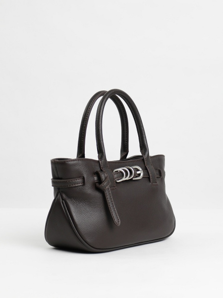 457-50 8845 Сумка тоут женская натуральная кожа Ludor темно-коричневый