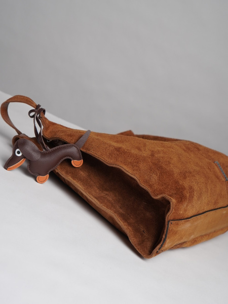 452-52 91195 Сумка хобо женская натуральная замша Safenta коричневый