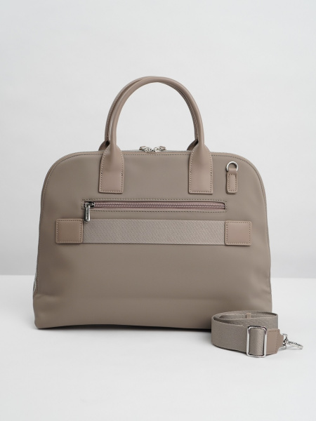 453-53 СМ7814 Сумка доум женская экокожа David Jones серо-бежевый