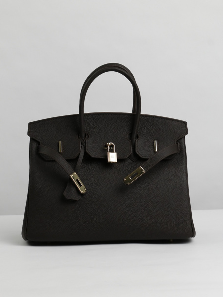 455-84 ВК35 Сумка тоут женская натуральная кожа Ludor темно-коричневый