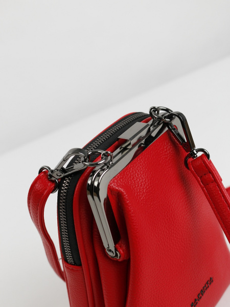 456-98 29133-9 Сумка фрейм женская экокожа Safenta красный