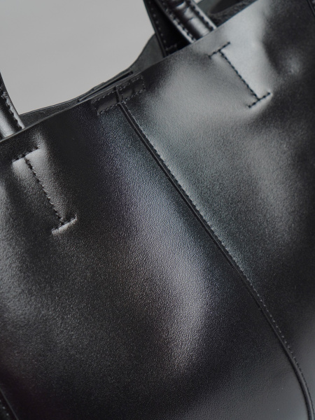 455-79 219 Сумка тоут женская натуральная кожа Ludor черный