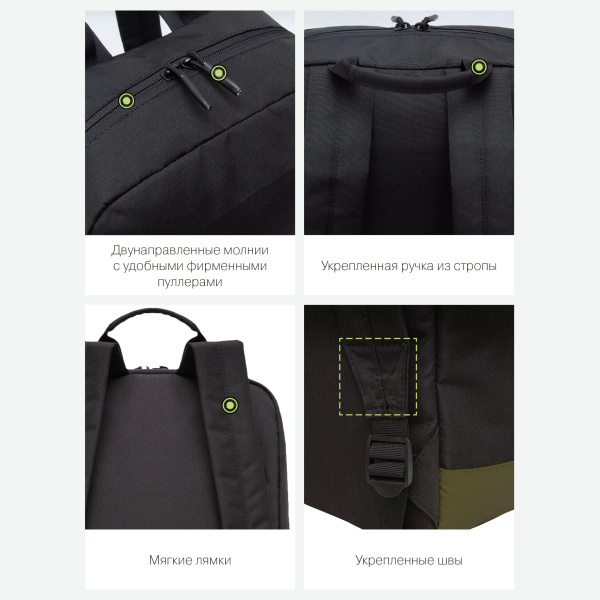 фото 410-22 RQL-313-3 Рюкзак городской мужской  Grizzly черный