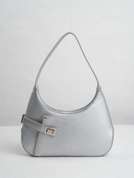 426-42 G8007 Сумка хобо женская экокожа Ludor серебристый
