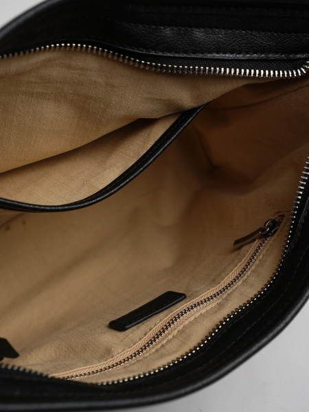 454-83 HR7271 Сумка хобо женская натуральная кожа Ludor черный