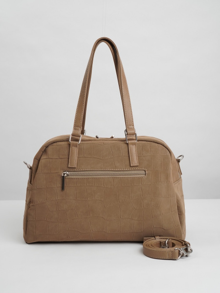 455-25 550229 Сумка доум женская эко нубук Ludor темно-бежевый