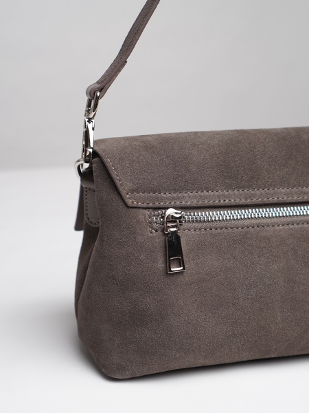 фото 453-35 6016-2 Сумка кросс-боди женская натуральная замша Ludor серый