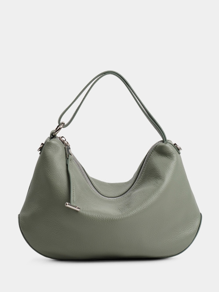 454-27 7771 Сумка хобо женская натуральная кожа Ludor светло-зеленый