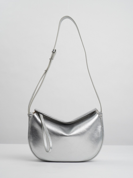 фото 430-41 9941 Сумка кросс-боди женская натуральная кожа Ludor серебристый