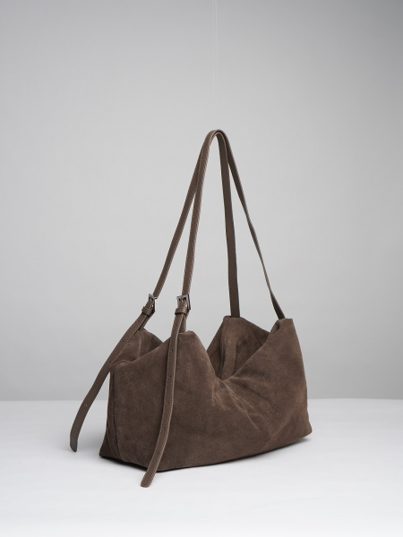 450-85 10-068 Сумка хобо женская замша Ludor серый