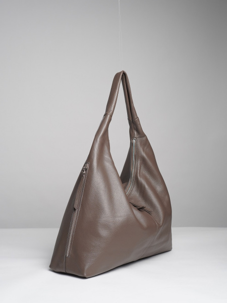 451-82 8512 Сумка хобо женская натуральная кожа Ludor бежевый