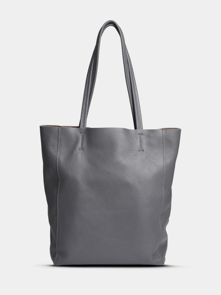 фото 440-55 815 Сумка шоппер женская натуральная кожа Ludor серый