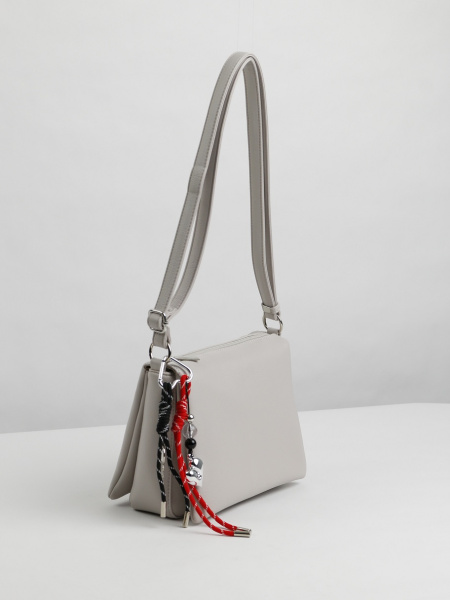 фото 455-92 550207 Сумка кросс-боди женская экокожа Ludor серо-бежевый