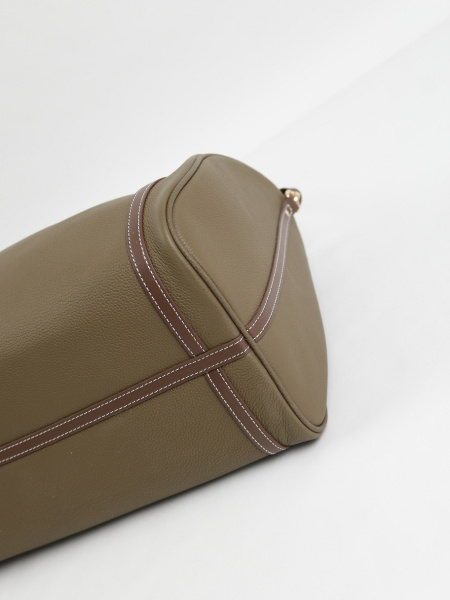 456-63 6189 Сумка доум женская натуральная кожа Ludor серо-бежевый