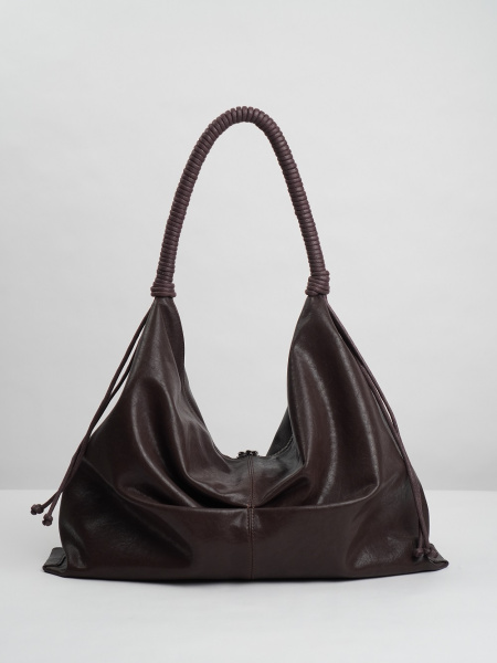 439-72 10-081 Сумка хобо женская натуральная кожа Ludor темно-коричневый