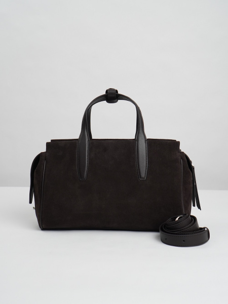 454-47 98183 Сумка тоут женская замша Ludor темно-коричневый