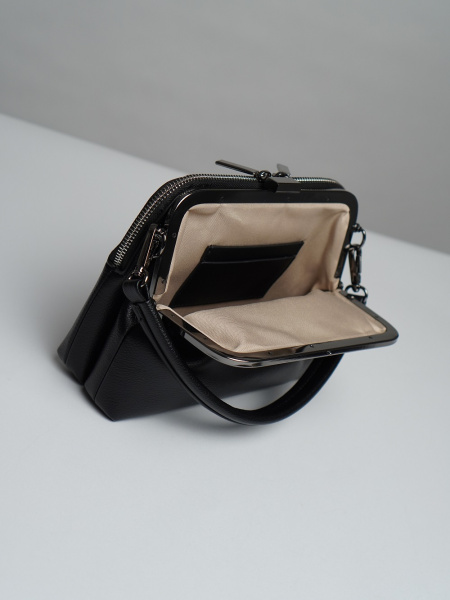 455-46 550227 Сумка фрейм женская экокожа Ludor черный