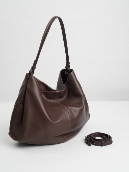 438-80 10-070 Сумка хобо женская натуральная кожа Ludor коричневый