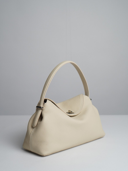 454-82 F9889В Сумка тоут женская натуральная кожа Ludor бежевый