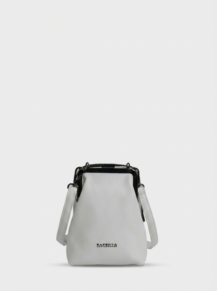456-99 29133-9 Сумка фрейм женская экокожа Safenta белый