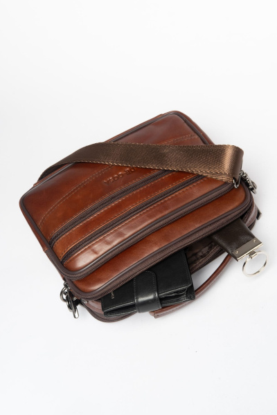 фото 417-88 7807-2 Сумка кросс-боди мужская натуральная кожа DE-GOSA коричневый