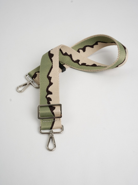 фото 456-38 ремень текст Ремень для сумки Ludor зеленый-бежевый