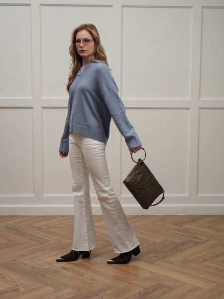 фото 450-79 8119 Сумка кросс-боди женская натуральная кожа Ludor темно-бежевый