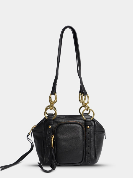 фото 449-66 8176 Сумка куб женская натуральная кожа Ludor черный