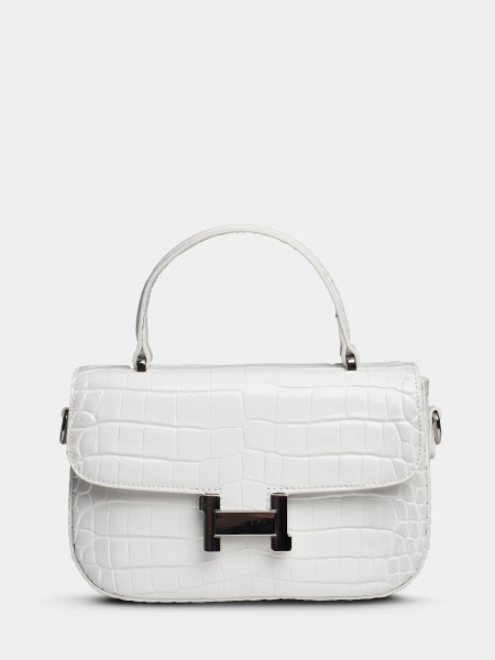 443-66 2086 Сумка стракчэд женская натуральная кожа Ludor белый