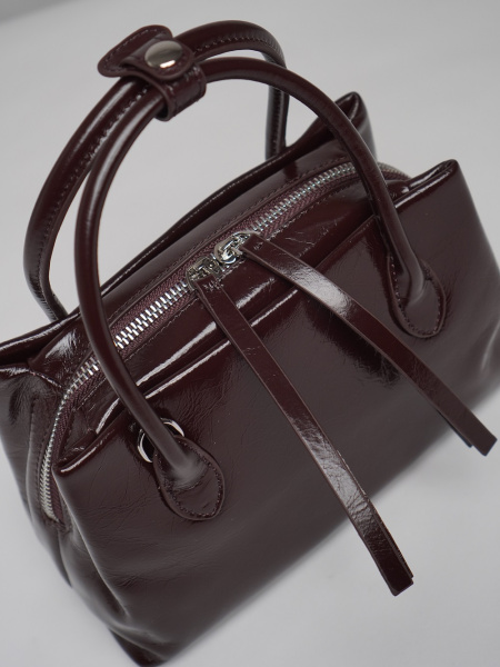 453-12 7715 Сумка тоут женская натуральная кожа Ludor темно-коричневый