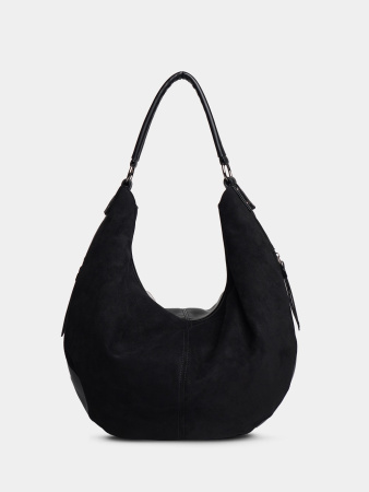 451-41 550237 Сумка хобо женская эко замша Ludor черный