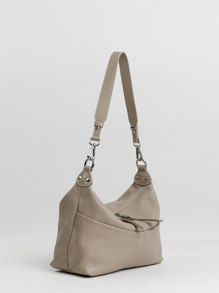 456-51 8517 Сумка хобо женская натуральная кожа Ludor темно-бежевый