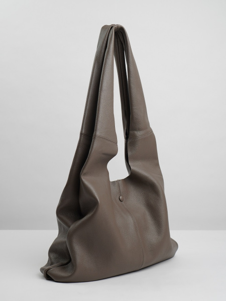 417-08 Q5928 Сумка хобо женская натуральная кожа Polina&Eiterou бежевый