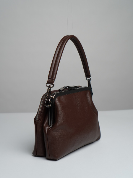 455-47 550227 Сумка фрейм женская экокожа Ludor темно-коричневый