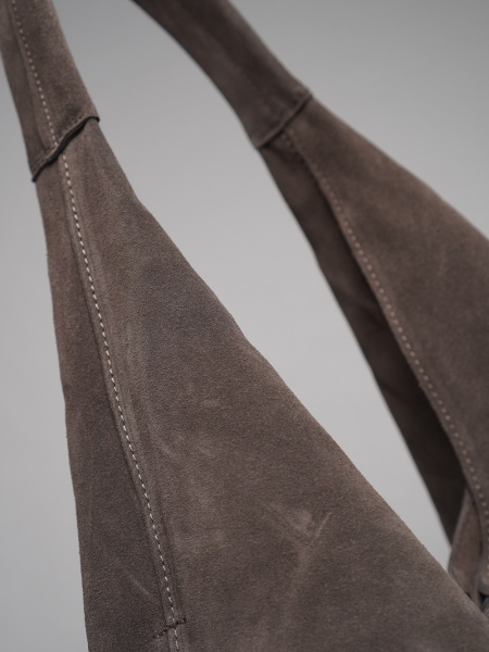 452-46 91175 Сумка хобо женская натуральная замша Safenta серый