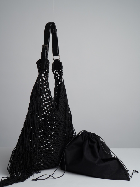 447-57 9668 Сумка Хобо женская текстиль Ludor черный