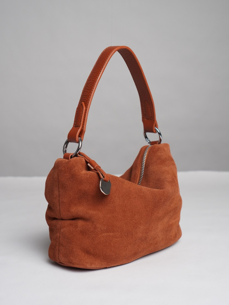 452-62 6662 Сумка хобо женская натуральная замша Ludor коричневый