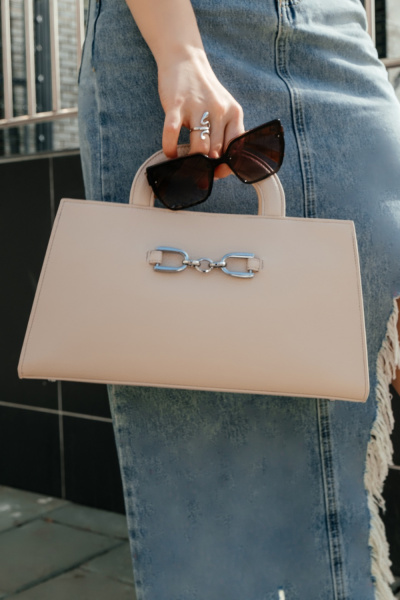 420-84 Y1664-1K Сумка стракчэд женская экокожа Ludor бежевый